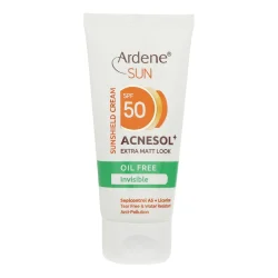 کرم ضد آفتاب بی رنگ آردن Acnesol SPF50 مناسب پوست چرب و آکنه دار حجم 50 میلی لیتر